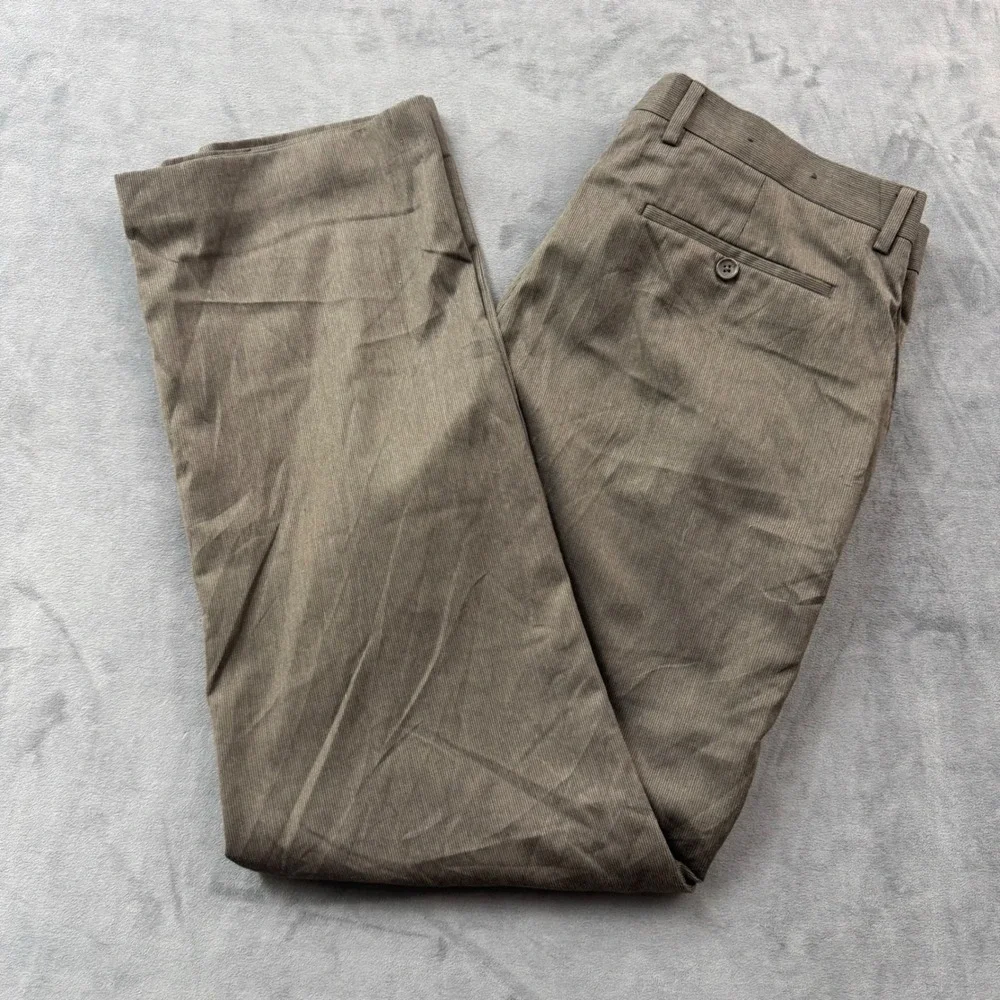 Banana Republic Tailored Mens Brown Micro Stripe Dress Pants 36x32